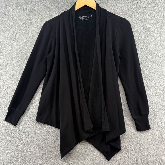 Beyond Yoga Open Drape Front Cardigan Black size small Modal Blend - Picture 1 of 10